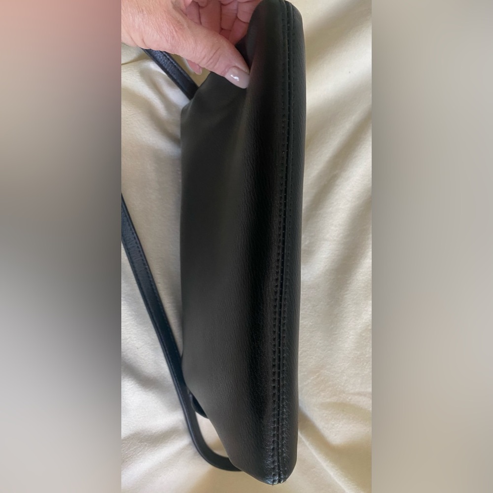 NWOT Vegan Leather Crossbody, Top Zip Closure, interior zip pocket/compartments - Picture 10 of 14